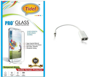 Tidel Tidel 2.5D Curved Tempered Glass Screen Guard Protector For Micromax Canvas Pep Q371 With Audio Spliter Accessory Combo