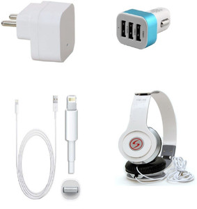 Kart4Smart Wall Charger Accessory Combo for Apple Iphone 5S