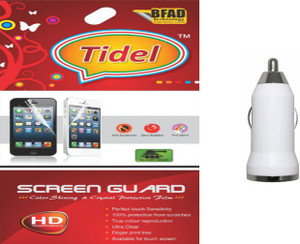 Tidel Ultra Clear Hd Screen Guard For Samsung Galaxy Star Advance Sm-G350e With Usb Car Charger Accessory Combo