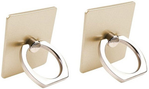 NewveZ Universal Metal Ring 360 Degree Rotating Kickstand Set of 2 Gold Mobile Holder