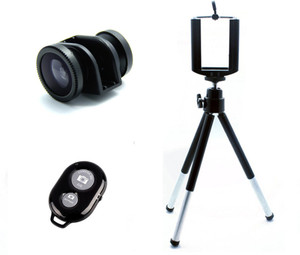 Smiledrive 3 IN 1 SIDE CAP LENS KIT WITH BLUETOOTH SHUTTER, MOBILE TRIPOD Mobile Phone Lens