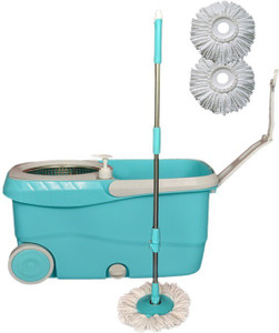 Easyhome magic floor with stainless steel wringer,jumbo wheels and 3 refills Mop Set