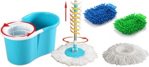 Everything Imported EasyLife Magic Twin Bucket Super Spin with 2 Mopheads and 2 Gloves Mop Set