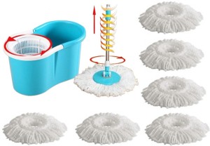 Everything Imported EasyLife Magic Twin Bucket Super Spin with 7 Mopheads Mop Set