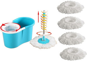 Everything Imported EasyLife Magic Twin Bucket Super Spin with 5 Mopheads Mop Set