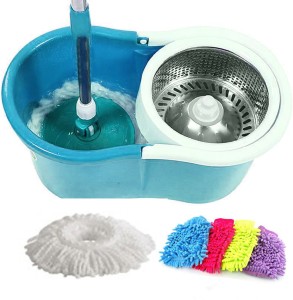 Everything Imported Best Easy To Clean Floor Magic Bucket With 6 Absorbers Mop Set