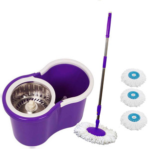 ThunderFit CLASSIC THUNDER MOP WITH 3 MICRO FIBERS ((( COLOUR MAY VARY AS PER AVAILABLRTY))) Mop Set