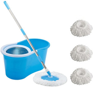 ECO SHOPEE ECO SHOPEE COMBO OF SUPER MAGIC STEEL MOP WITH THREE MICROFIBER (Product Colour may vary as availability) Mop Set
