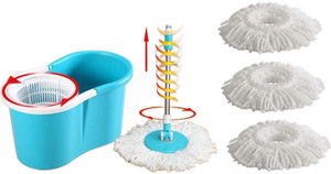 Everything Imported EasyLife Magic Twin Bucket Super Spin with 4 Mopheads Mop Set