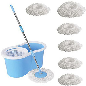 ECO SHOPEE ECO SHOPEE PVC SUPER MAGIC MOP WITH SIX MICROFIBER (Product Colour may vary as availability) Mop Set