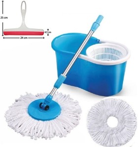 Everything Imported Floor Cleaning High Quality Spin Magic Easy 360 Degree rotating with 1 Glass Wiper Mop Set