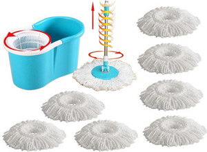 Everything Imported EasyLife Magic Twin Bucket Super Spin with 8 Mopheads Mop Set
