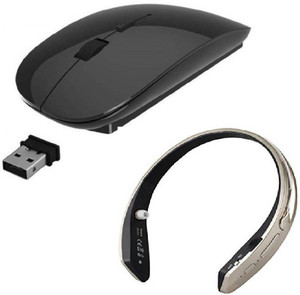 ROQ Wireless Bluetooth Headset With Ultra Slim Wireless Optical Gaming Mouse