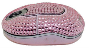 Shrih Scroll Wheel Pink Crystal Rhinestone M Wireless Optical Mouse