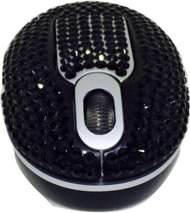 Shrih Black Crystal Rhinestone Wireless Optical Mouse