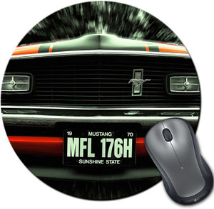 Rangeele Inkers Black Mustang Cool Round Mousepad
