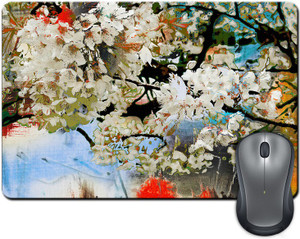 ShopMantra Beautiful Flowers Canvas Paint Mousepad