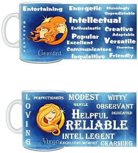 CreativesKart Zodiac Gemini (M) Virgo (F) Compatibility Ceramic Mug