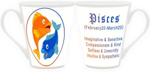 HomeSoGood Zodiac Sign Of Pisces (Qty 2) Ceramic Mug