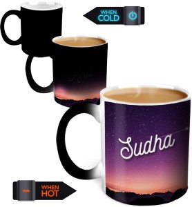 hot muggs you're the magic… sudha magic color changing ceramic mug(350 ml)