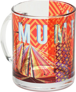 The Elephant Company Mumbai Cityscape Orange Glass Coffee Ceramic Mug