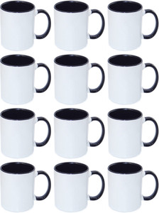 Lolprint 12 Inner plus Handle Black Ceramic Mug