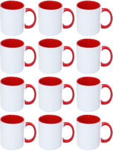 Lolprint 12 Inner plus Handle Red Ceramic Mug