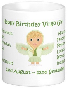 Exoctic Silver Happy Birthday Virgo Girl Ceramic Mug