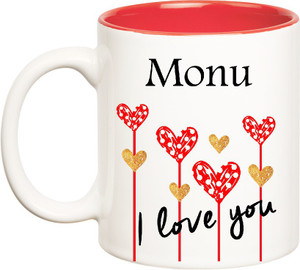 Monu Inner Red 350 ml Ceramic Mug 