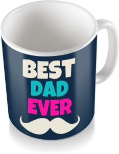 sky trends best dad ever with mustaches black background gifts for father's day coffee ceramic mug(3.2 ml)