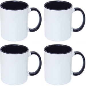 Lolprint 4 Inner plus Handle Black Ceramic Mug