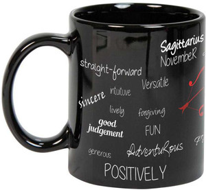 Prithish Sagittarius Black Ceramic Mug