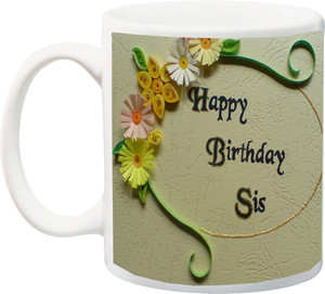 Izor Best Birthday Gift For Sister 3d Font Ceramic Mug 350 Ml Best