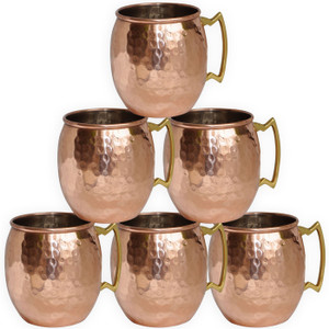 DakshCraft Copper Moscow Mule Hammered Dutch Style Lacquered Finish Copper Mug