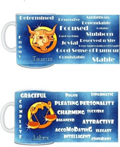 CreativesKart Zodiac Taurus (M) Libra (F) Compatibility Ceramic Mug