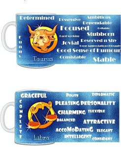 CreativesKart Zodiac Taurus (M) Libra (F) Compatibility Ceramic Mug