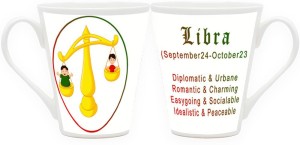 HomeSoGood Zodiac Sign Of Libra (Qty 2) Ceramic Mug