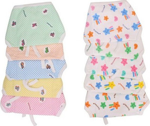 Mommas Baby KiddosCare New Just Born Cloth Nadi Washable Reusable Cotton Diaper/Langot Mini, pack of 10 (0-3 Months) (Color may vary)