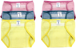 Super Baby New Just Born 100% Cotton Double Cloth Washable Reusable Padded Cushioned Diaper/Langot with Velcro,(0-3Months)
