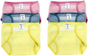 Super Baby Pack of 6, Multicolor (9-12 Months) Cushioned Padded 100% Double Cotton Thick Cloth Washable Reusable