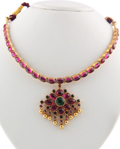 Pallavi Jewellers Tika Addige Gold plated Plated Silver Necklace Price in India Buy Pallavi Jewellers Tika Addige Gold plated Plated Silver Necklace Online at Best Prices in India Flipkart