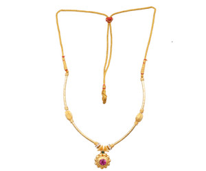 Womens Trendz Saaj Najuk Pipe Thushi 24K Gold Plated Alloy Necklace