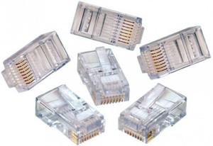 GoodsBazaar 100 Pack, Cat6, Cat5e RJ-45 Ethernet Crimp Connectors Network Interface Card