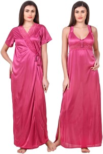fasense women nighty with robe(pink) OM007 C