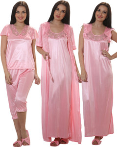 Clovia Women Nighty with Robe Buy BABY PINK Clovia Women Nighty with Robe Online at Best Prices in India Flipkart
