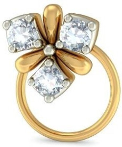 BlueStone Fuchsia 18kt Diamond Yellow Gold Stud