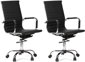 Woodstock India Leatherette Office Chair Black Set Of 2 Best Woodstock India Leatherette Office Chair