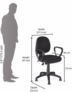 Nilkamal Glamour Fabric Office Chair Black Best Price In India