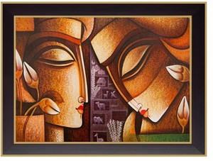 Nilgiritouch Radha Krishna Photo Frame Canvas Painting 10 Inch X