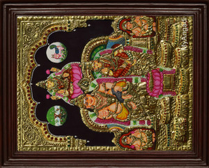 Myangadi Kubera Lakshmi Tanjore Painting Canvas Painting 14 Inch X